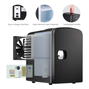 Housmile Thermo - Electric Cooler and Warmer Car Refrigerator Portable 12v Fridge Mini AC &amp; DC, 4Liter/6Can