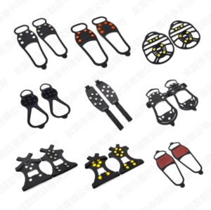 Ice Grips Traction Cleats Ice Cleat Snow Grippers Non-Slip Over Shoe/Boot Rubber Spikes Crampons Slip-on Stretch Footwear