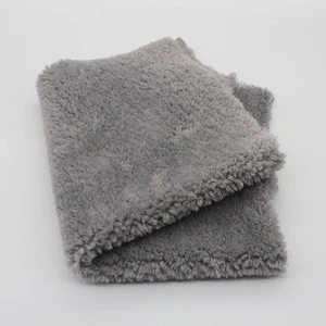 imitation sherpa  faux fur fabric grey high pile plush felt fabric