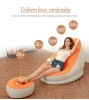 Inflatable Flocking Pvc lazy relax chair Air Sofa Set Single Living Room Furniture Lounge Sofa Chair Set with Foot Pillow