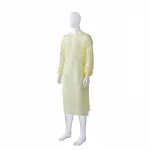 Instock Disposable Isolation Gowns Waterproof Cheap Yellow Gown 35g Disposable PP Coveralls