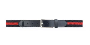 J21251 Top Quality Factory Price No Punch Elastic Real Leather Knitted Mens Belt