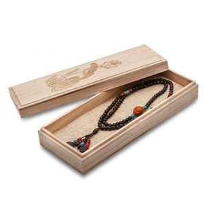 Japan Feature Wooden  Necklace Gift Box   Handmade Light Wood Prayer Beads Box