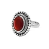 Jewelry rings Manufacturer 925 sterling silver pink gemstone rings African Red Ruby Corundum oxidized silver Gemstone Ring
