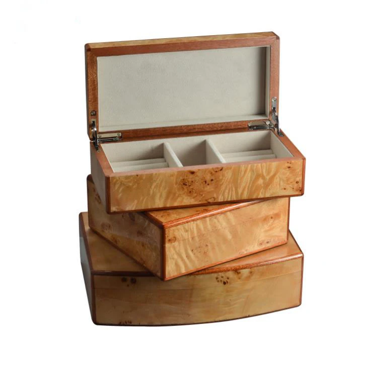 Jewelry wooden box luxury piano lacquer wood handcrafted jewelry box wood veneer jewelry gift box