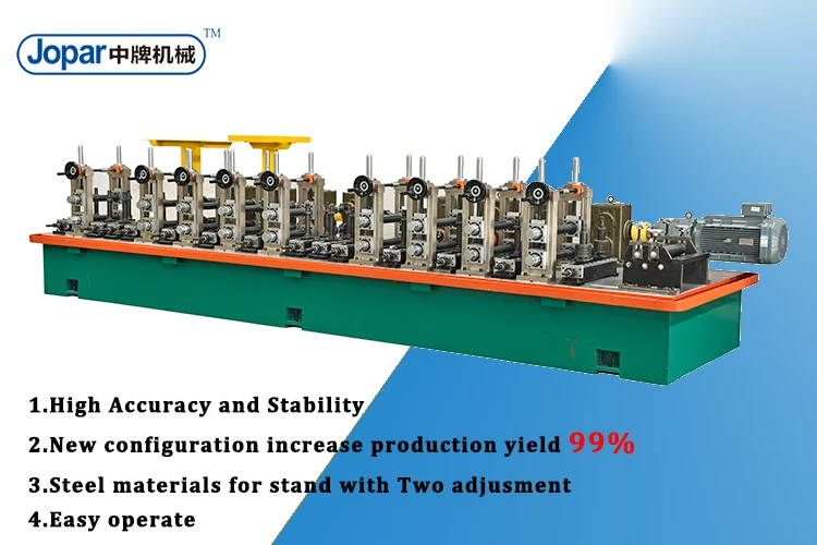 Jopar tube mill Easy to Operate pipe forming machine diameter range 8-51MM duct making equipment for building material shops
