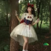 JSK Big Trailing Fishbone Girdling Waist Slimming Dress Original for Girls Fairy Tale Overture Snow White Summer Mini Woven