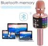 Karaoke Microphone with Multi-color LED Lights 4 in 1 Wireless Bluetooth Handheld Mic