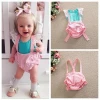 Kids Baby Clothes Girls T-Shirt Tops + Suspender Shorts Summer Overall Set