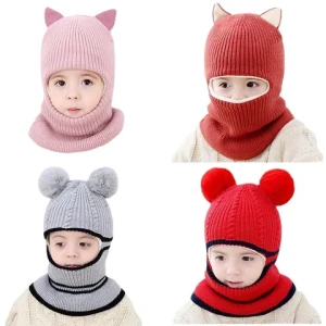 Kids Elastic Baby Winter Knitted Hat New Design Custom Beanie Thicken Warm Children Winter Hat