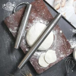 Kitchen metal french non-stick smooth stainless steel rolling pin for Baking