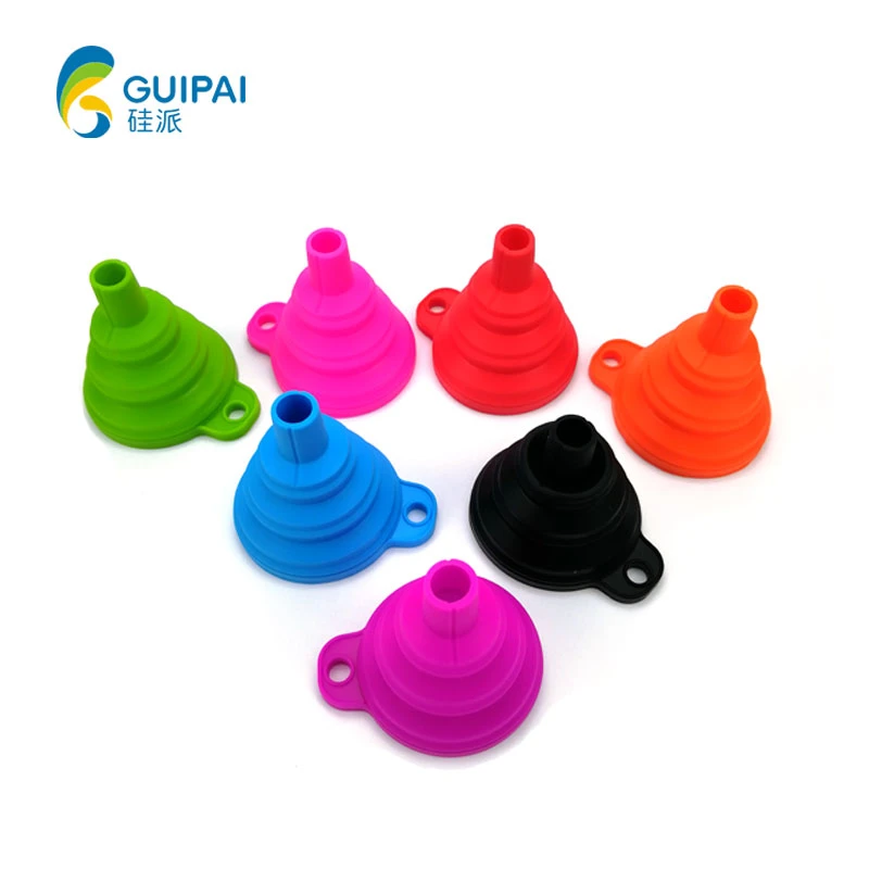 Kitchen Tools Foldable Funnel Liquid Dispensing Silicone Collapsible Funnel