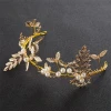 Korean bridal headdress handmade gold leaf soft chain amount of decorated wedding hair accessories wedding jewelry