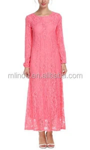 Latest Design Muslim Dress Muslim Kaftan Islamic Maxi abaya Lace Dress For Women