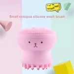 Lovely Cute Animal Small Octopus Shape Silicone Facial Cleaning Brush Deep Pore Cleaning Exfoliator Face Washing Brush Skin Care