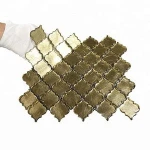 Luxury Clear  Antique Mosaic Glass tile for kitchen Backsplash Panel Gold foil Glass Mosaic Tile Lantern Mosaic Tile