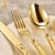 Import luxury dinnerware sets 24K golden high quality royal home flatware from China