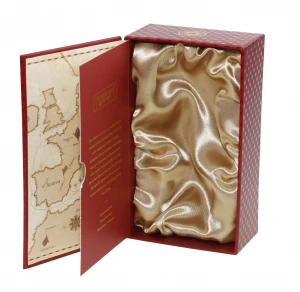 Luxury Red Texture Paper Perfume Gift Box With Satin Insert