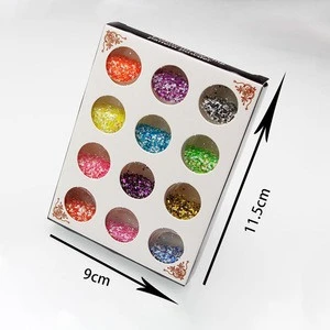 MAGSLIME 12pcs Multi Color Fine Glitter Set Pigment for Art Crafts Painting Scrapbooking Body Slime Holiday Party Decoration