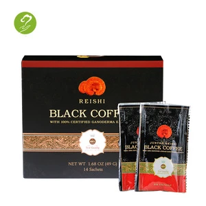 man health reishi herbs beta glucan triterpenes polysaccharides ganoderma powder extract instant black coffee drink