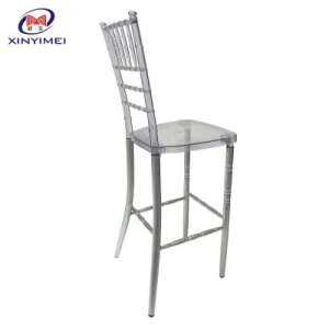 Manufacturer Cheap Strong Resin Clear High Bar Chiavari Tiffany Chair
