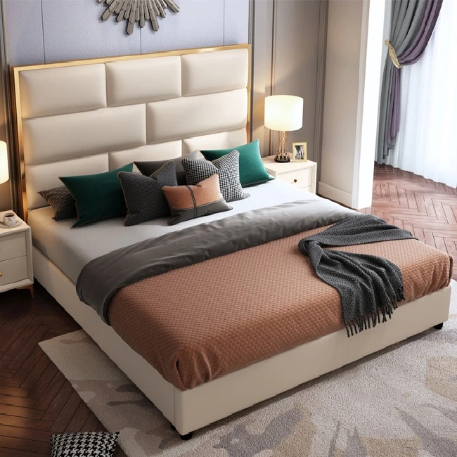 Manufacturer wholesale the king size upholstered bed frame storage bed for bedroom