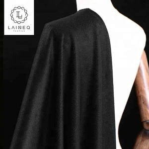 manufacturers selling elegant black double ripple 100% wool cashmere overcoat fabric