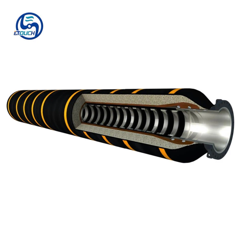 Marine Self Floating Armored Flexible rubber hose pipe for sand mud slurry dredging