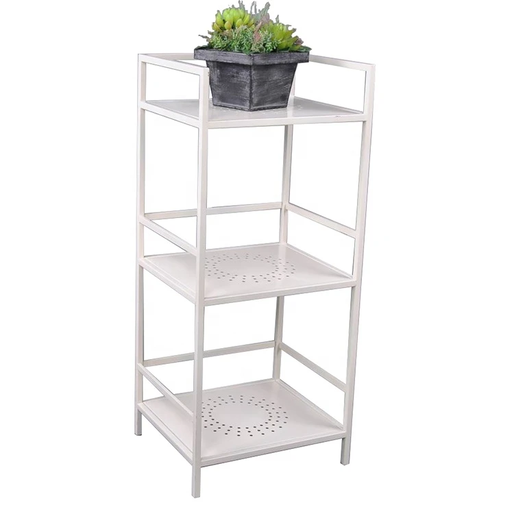 Mayco Best Selling Products Garden Decorative white 3 tier pot rack wrought iron flower shelf