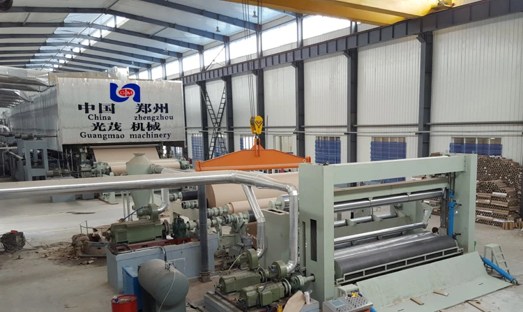Medium Capacity Fluting and testliner paper machinery, kraft corrugated cardboard paper processing machine line