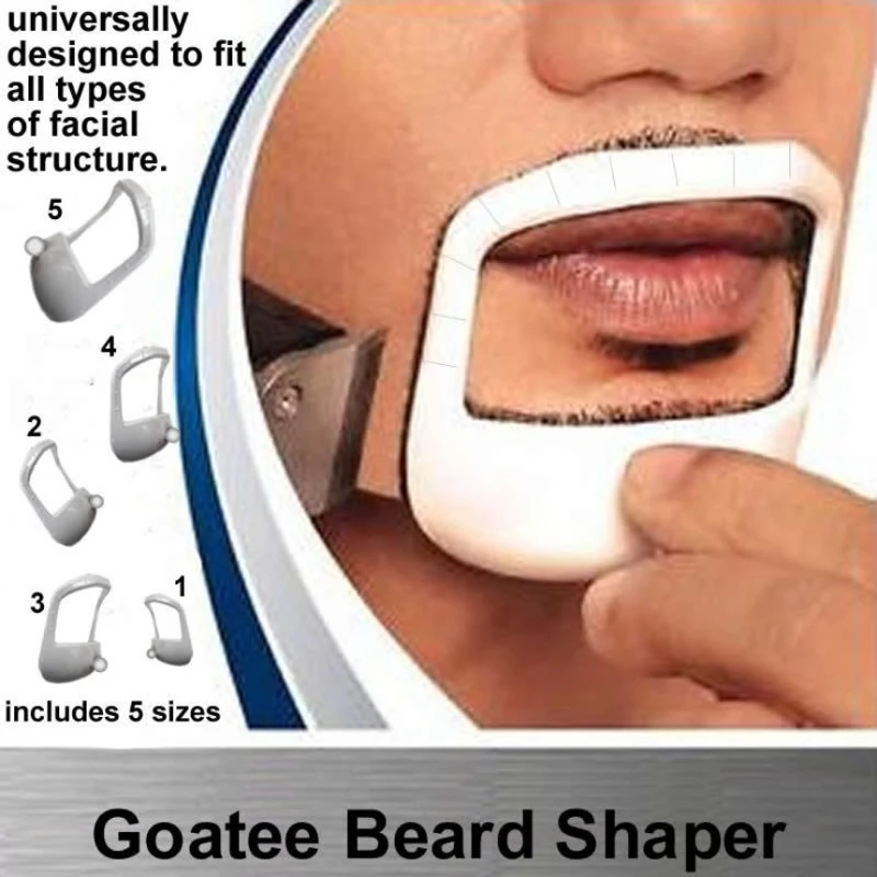 Men 5pcs Beard Care Kit & Grooming Kit Beard Goatee Shaping Template Tool