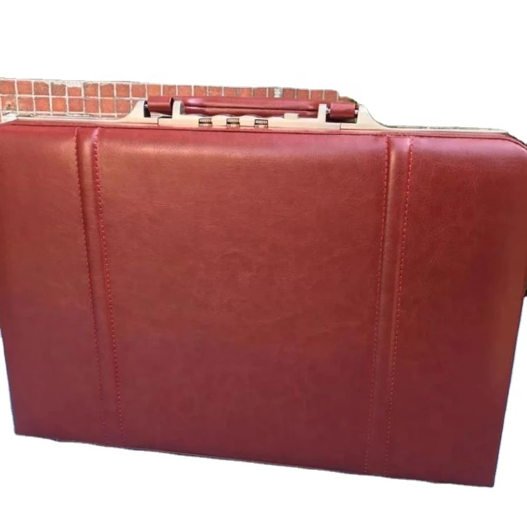 Men briefcase luxury leather business briefcase retro case