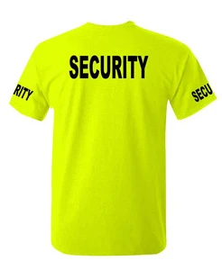 Mens Poly Cotton T-Shirt Preshrunk Jersey Knit Tee Green Security Guard Uniform Color