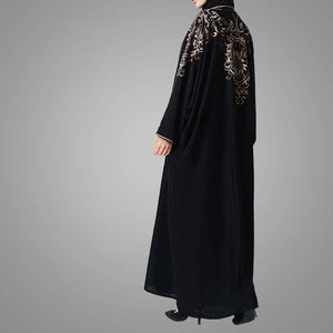 Middle East Ethnic Region Women Gender Muslim Dress Manxun Open Abaya Hand Embroidery Cardigan Moroccan Kaftan Islamic Clothing