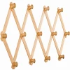 Minimalist style natural pine wood wall mounted best selling accordion expandable coat rack