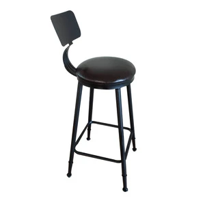 Modern Industrial Metal Chair Bar Bistro chair With Back steel bar