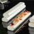 Import Modern Japanese Sashimi Ceramic Tray Ins Plates Dishes Oblong Porcelain Dessert Tray Long Strip Tray for Food Serving from China