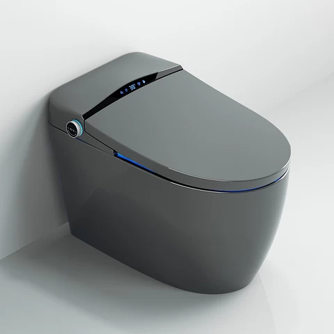 Modern  luxur bathroom sanitary ware electric automatic toilet bowl black intelligent smart toilet with bidet