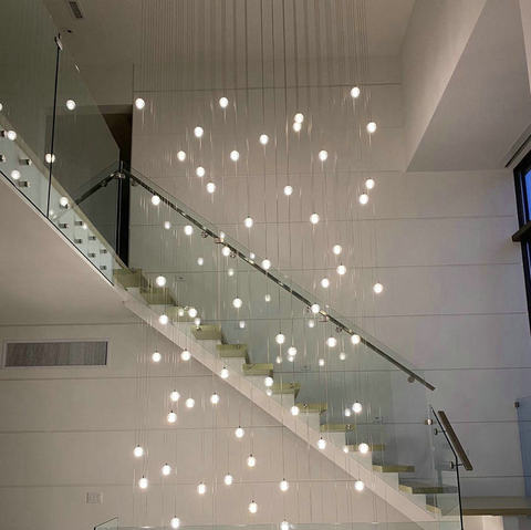 Buy Modern Round Plate Led Crystal Bubble Ball Pendant Lights Staircase ...