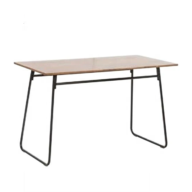 Modern Simple Structure Room Furniture Dining Table Wood Top Restaurant Metal Iron Chair table