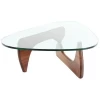 Modern Solid Wood Triangle Glass Coffee Table