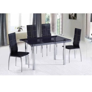 Modern square tempered glass restaurant dining table