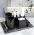 Import Modern Style Black Marble Resin Bathroom Accessories Set for Hotel Home Bathroom from China