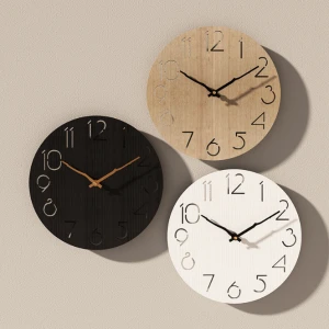 Modern style minimalist creative branch needles round 12 inch wooden wall clock