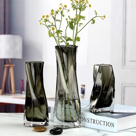 Modern unique glass vases wedding centerpiece glass flower vase clear crystal vase