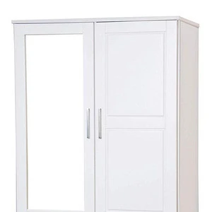 Modern Wood Wardrobe/Armoire/Closet with Mirror and 3 Drawers Optional Additional Shelves Sold Separately home use furniture