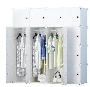 Modular Wardrobe Plastic Portable Closet Organization Cube Storage Organizer Bedroom 16 Cubes supplier