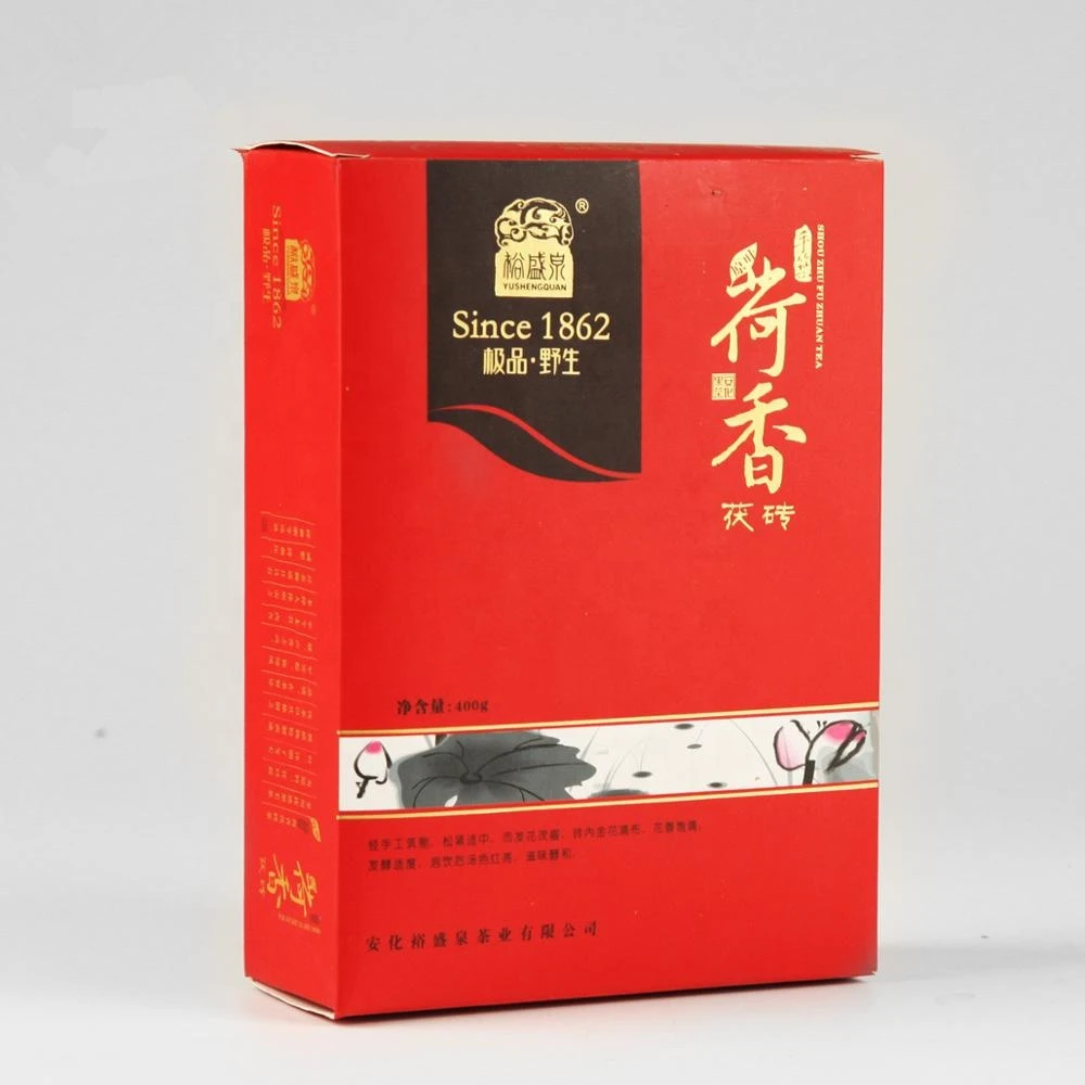 Most Popular Healthy New Year Gift 400gram 2016 Hunan Anhua Dark Brick Tea with Rich Golden Flower