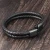 Import Most Popular Products Stainless Steel Leather Rope Black Jewelry Leather Bracelets Man from China