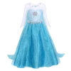 Movie Frozen2 Elsa Anna Girls Princess Cosplay Dress costume frozen with crown magic wand glove